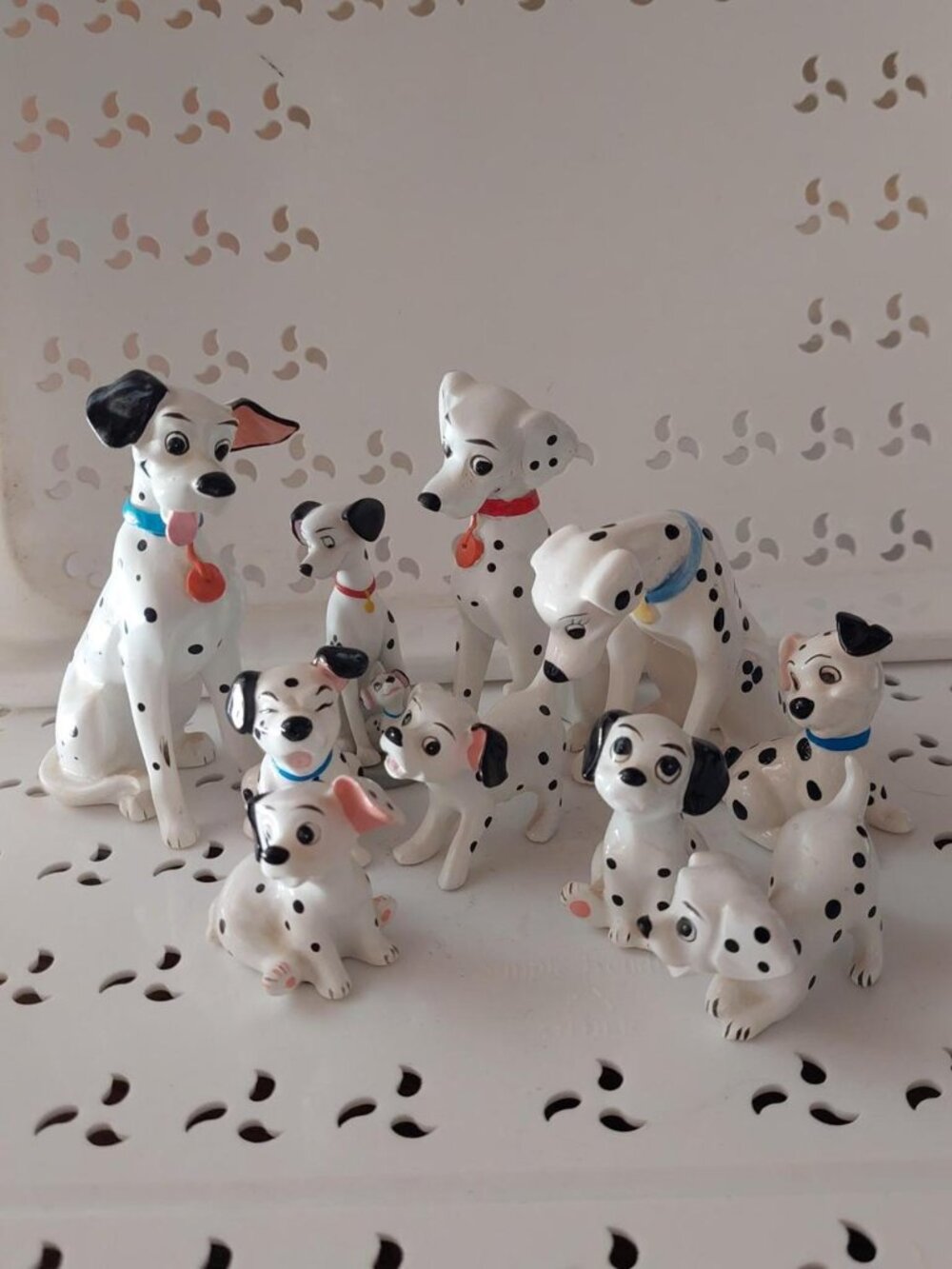 Vintage Disney 101 Dalmatians Ceramic Figurines Set - Hand Painted Mid Century J